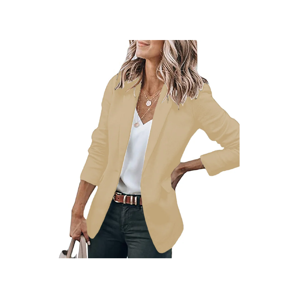 (3XL)Women's Solid Color Collar Single Office Blazers  Blazer Suit-image-OPC-PJS2TGS-NEW