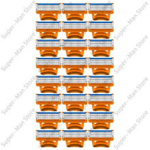 New Genuine Fusion 5 Razor 5 Layer Blades Shaver Men's Manual Shaver, 24 Pcs