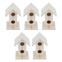 5 pièces Maison pour oiseaux en bois 7,7 oz cage à nidification Naturel