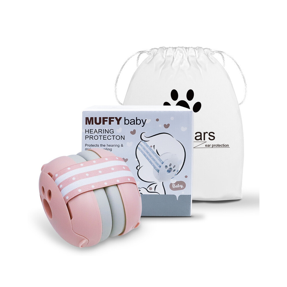 (Pink) Baby Ear Protection Noise Reduction Earmuff Infant Hearing Protection Sleep Earmuff Unisex Kids Pink