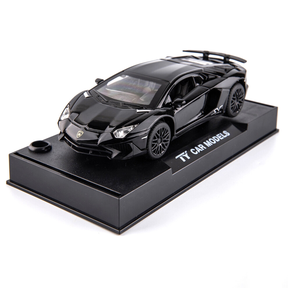 (750 Black) 1:32 Scale Car Models for Kids Alloy Super Car Toy with Sound Light,Open Doors-image-OPC-PJS56WM-NEW