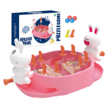 (T3663/Cartoon Rabbit) Children Catapult Marble Toy Double Player Parent-Child Combat Table Game