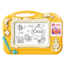 (Yellow) 5504 Toddlers Magnetic Writing Doodle Tablet Drawing Board Kids Toy with Puzzle Game