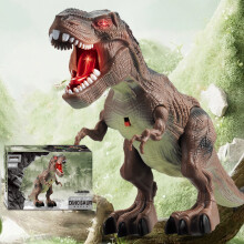 (Grey) Y333-59 RC Walking Dinosaur Robot Toy Remote Light Music Emulation Animal Children Toy