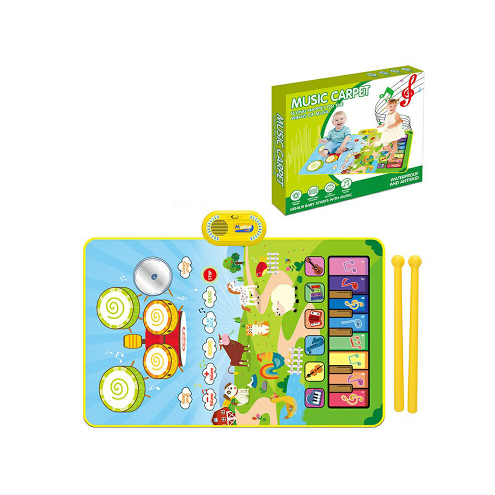 (E) CP5929 Early Educational Toy Toddler Kid Piano Keyboard Drum Play Mat Music Blanket Baby Gift