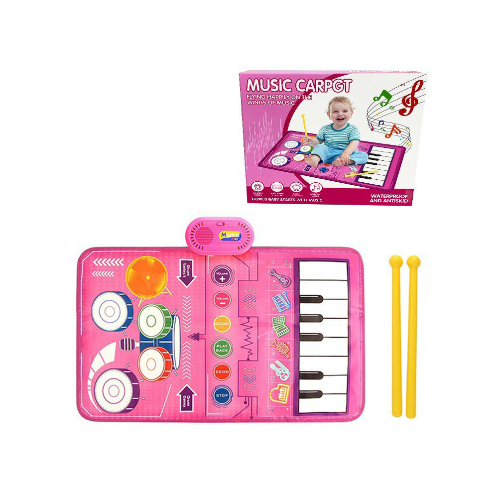 (D) CP5929 Early Educational Toy Toddler Kid Piano Keyboard Drum Play Mat Music Blanket Baby Gift