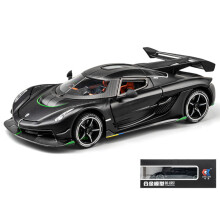 (A Black) 1:24 Koenigsegg Jesko Diecast Model Car with Sound Light Pull Back Action Boys Toy