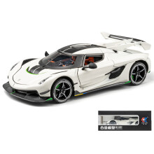 (A White) 1:24 Koenigsegg Jesko Diecast Model Car with Sound Light Pull Back Action Boys Toy