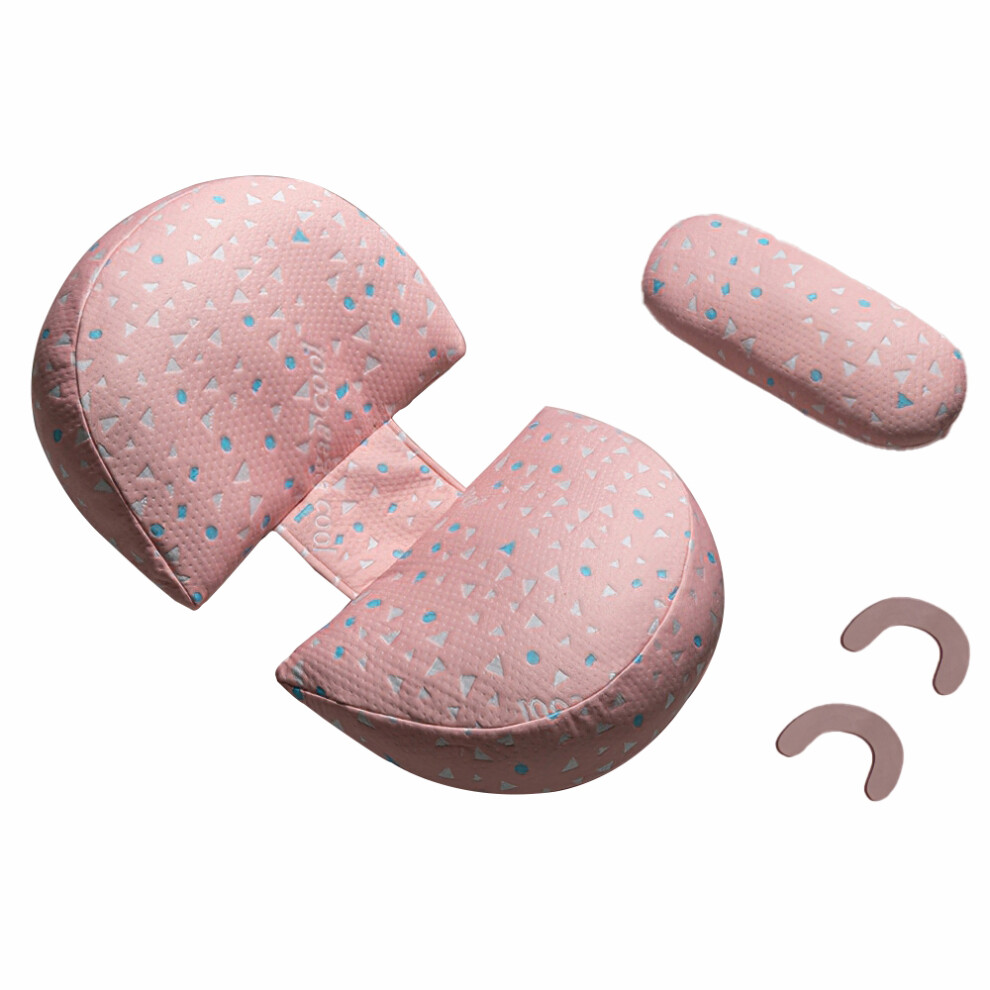 (Pink) Side Sleeper Pregnancy Pillow U-Shaped Double Wedge Maternity Pillow With Detachable Adjustable Pillow Support For Body,Belly,Back Pink