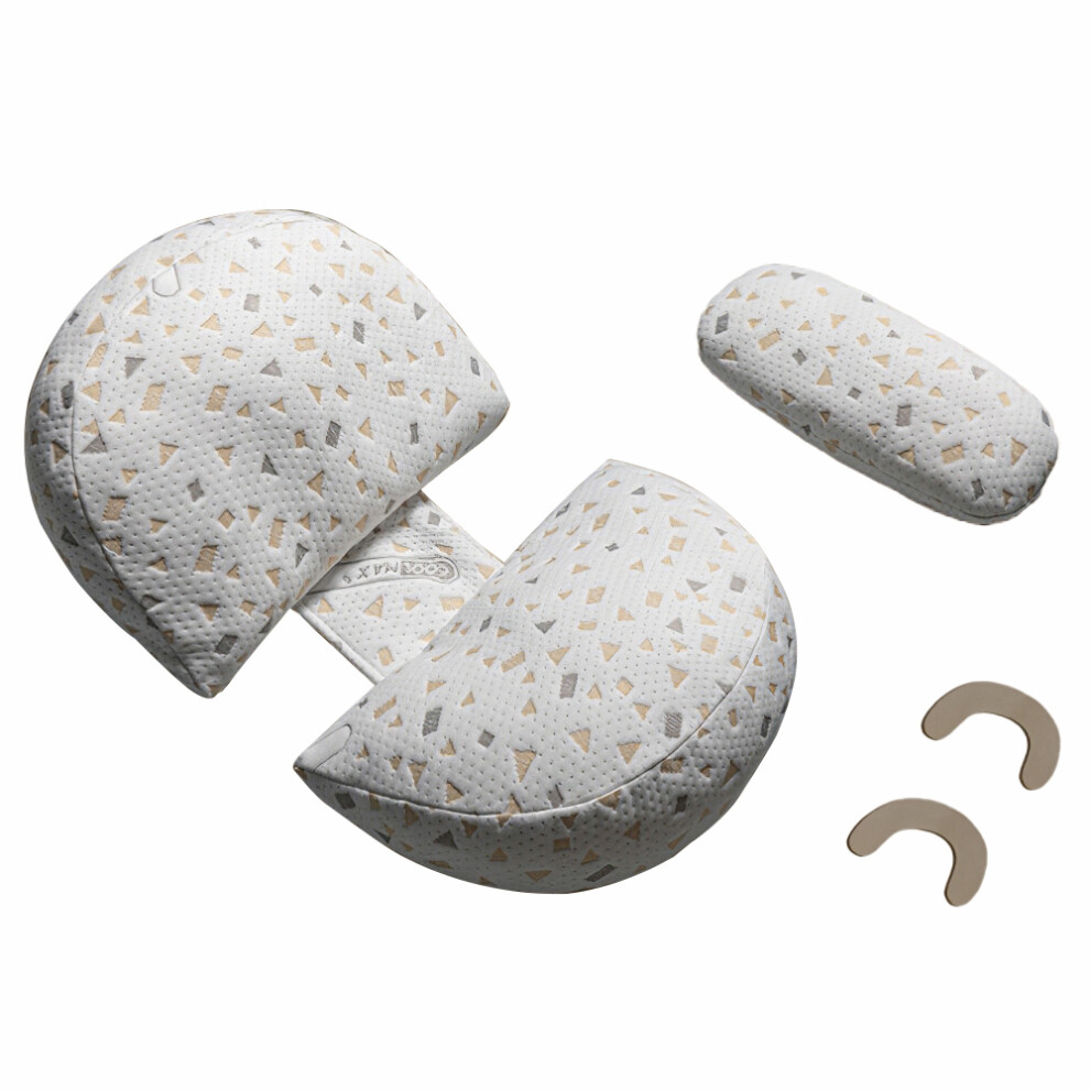 ( Dots) Side Sleeper Pregnancy Pillow U-Shaped Double Wedge Maternity Pillow With Detachable Adjustable Pillow Support For Body,Belly,Back Gray
