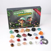 (A) 24-Grid Natural Crystal Raw Stone Crystal Gem Specimens Kids Gift Blind Box