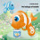 (Blue) Electric Clownfish Shaped Bubble Machine with 1 Bottle Bubble Solution Automatic Bubble Blower for Kids 2