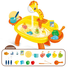 (Giraffe) 7988 Children Electric Automatic Watering Faucet Toy Fishing Platform Water Pretend Play Educational Toys Parent-Child Playset