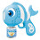 (Blue) Electric Clownfish Shaped Bubble Machine with 1 Bottle Bubble Solution Automatic Bubble Blower for Kids 1