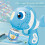 (Blue) Electric Clownfish Shaped Bubble Machine with 1 Bottle Bubble Solution Automatic Bubble Blower for Kids 7
