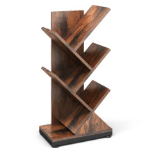 (Rustic Brown) SC V9 Small Tree-Shaped Bookshelf 30x17x61cm