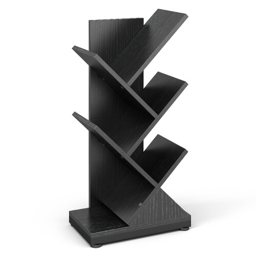 (Black Dark Walnut) SC V9 Small Tree-Shaped Bookshelf 30x17x61cm