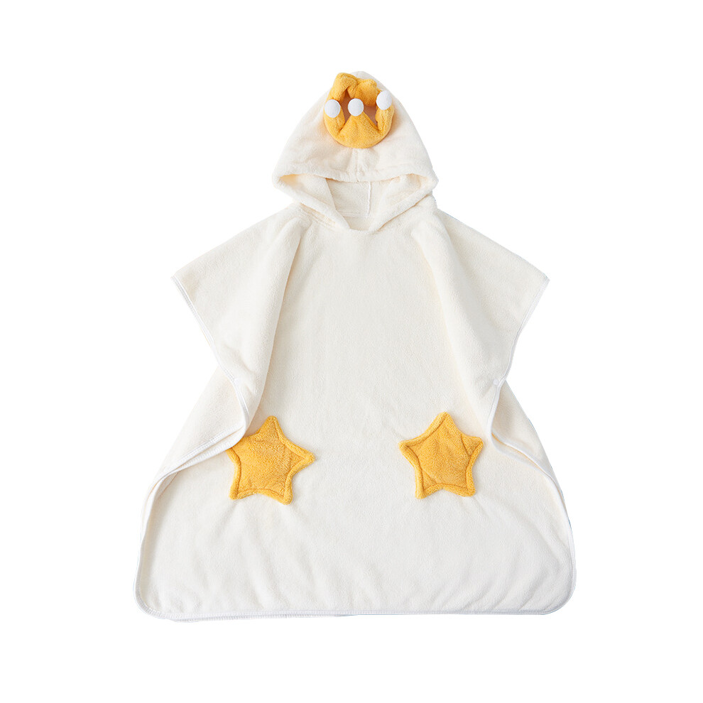 (Beige) 70X140cm Toddler Hooded Bath Towel Soft Towel Absorbent Bathrobe Blanket Baby Shower Gifts Cream