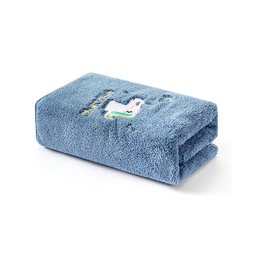 (Blue) Thickened Towel Ultra Soft Absorbent Towel Newborn Bath Face Towel Baby Washcloths Blue