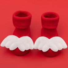 (Wings/S) Anti-Slip Baby Floor Socks Cute 3D Cartoon Elastic Cotton Toddler Walking Socks