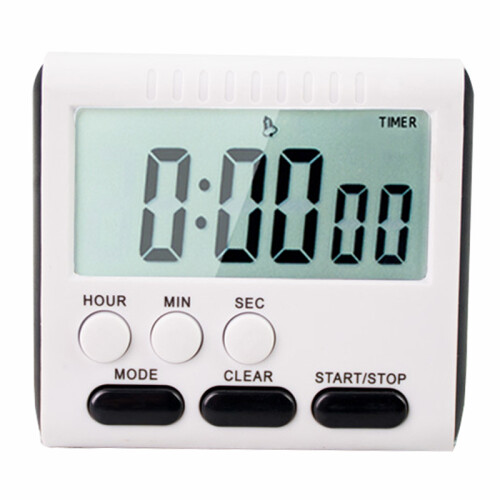 (Black) Magnetic Large LCD Digital Kitchen Timer with Loud Alarm Count Up & Down Clock 24 Hours Kitchen Timer