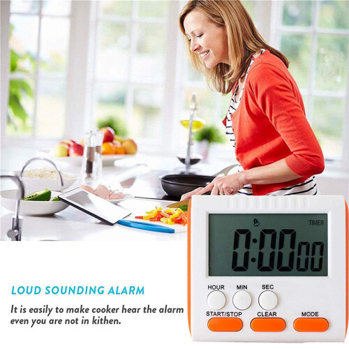 (Blue) Magnetic Large LCD Digital Kitchen Timer with Loud Alarm Count Up & Down Clock 24 Hours Kitchen Timer 2