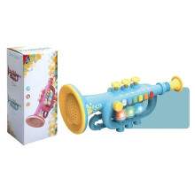 (Blue) Musical Instrument Kids Toy Trumpet Educational Preschool Learning Blowing Instrument for Toddlers Early Childhood Development