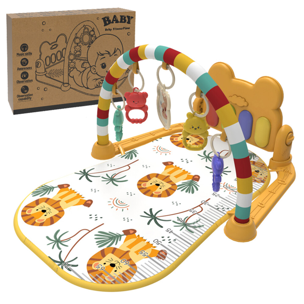 (Yellow) Baby Gyms Play Mat Musical Activity Center Toddler Kick And Play Piano Infant Early Education Toy Yellow