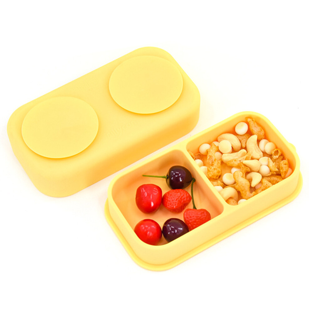 (Yellow) 2 In 1 Children Silicone Dinner Plate Box Complementary Food Baby Suction Tableware St (Bpa Free,No Fda Certificate) Yellow