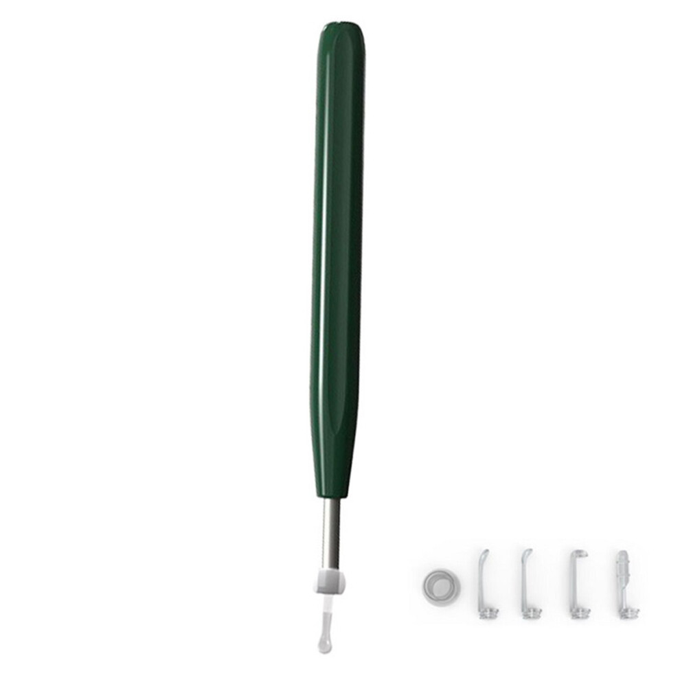 (Green) W2 Ear Camera Otoscope Ear Wax Removal Tool Kit LED Light Ear Pick Spoon Earwax Remover
