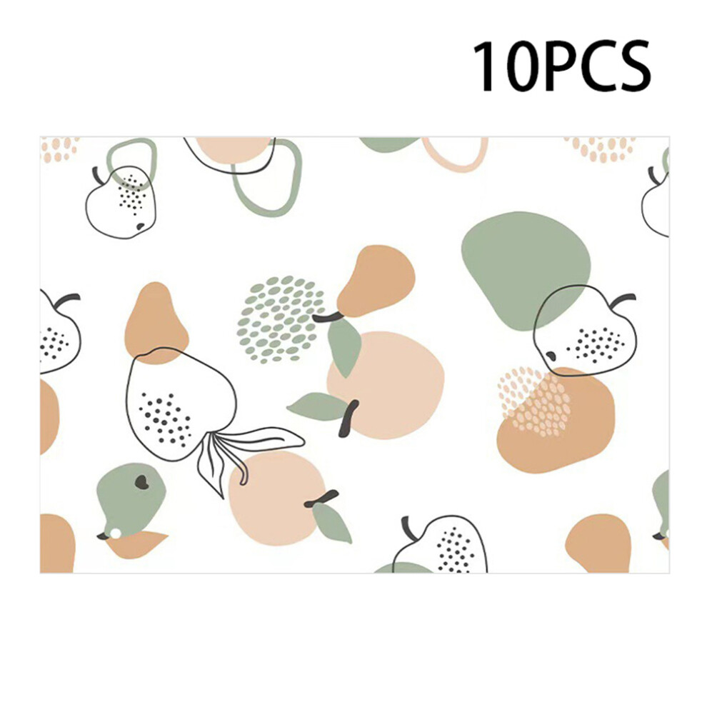 (Fruit) 10Pcs Disposable Stick-on Placemats for Kids Baby Eating Waterproof Table Placemat ST (BPA-Free,NO FDA Certification)