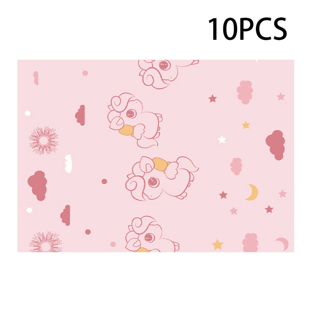 (Horse) 10Pcs Disposable Stick-on Placemats for Kids Baby Eating Waterproof Table Placemat ST (BPA-Free,NO FDA Certification)