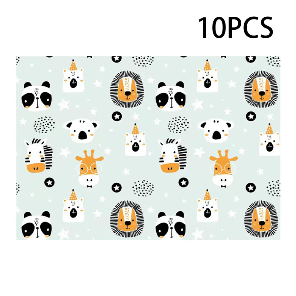 (Animal Kingdom) 10Pcs Disposable Stick-on Placemats for Kids Baby Eating Waterproof Table Placemat ST (BPA-Free,NO FDA Certification)