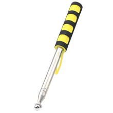 (Yellow) 140cm Stainless Steel Telescopic Flagpole Portable Handheld Teaching Stick Extendable Guide Flag Pole with Foam Grip