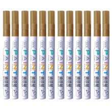 (Gold) DELI S576 12Pcs/Pack Paint Pens for Artistic Drawing,DIY Crafting,Coloring,Note-Taking Marker Pen