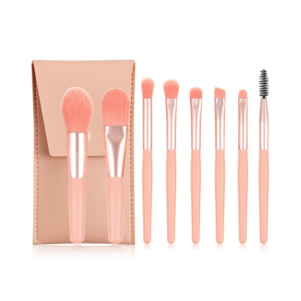Pink (Pink) 8Pcs Makeup Brush Set Synthetic Foundation Powder Concealers Eye Shadows Blush Cosmetic Brushes With Storage Bag