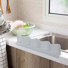 (Grey) Water Splash Guard Baffle Board Sucker Wash Basin Sink Board Kitchen Gadget