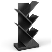 (Black Dark Walnut) V9 Small Tree Bookshelf,30x17x61cm Metal Frame Adjustable Feet