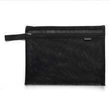 (Black) HE CHOOSES D045 A4 File Bag Nylon Document Stationery Zipper Storage Pouch