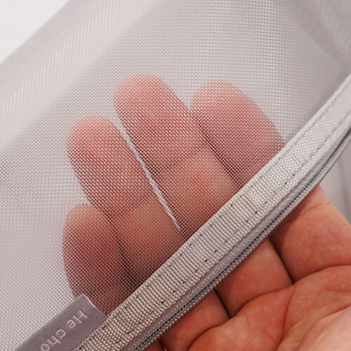 (Black) HE CHOOSES D047 Nylon Mesh Pencil Bag Student Triangular Stationery Storage Bag 2