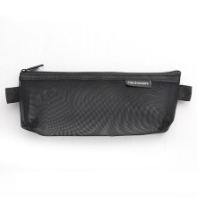 (Black) HE CHOOSES D034 Nylon Mesh Pencil Storage Bag Student Stationery Bag