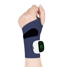 (Navy Blue) KJH-X3HW EMS Tendon Sheath Massage Wrist Guard 8 Modes 30 Intensity Levels Sports Wristband Hand Joint Massager