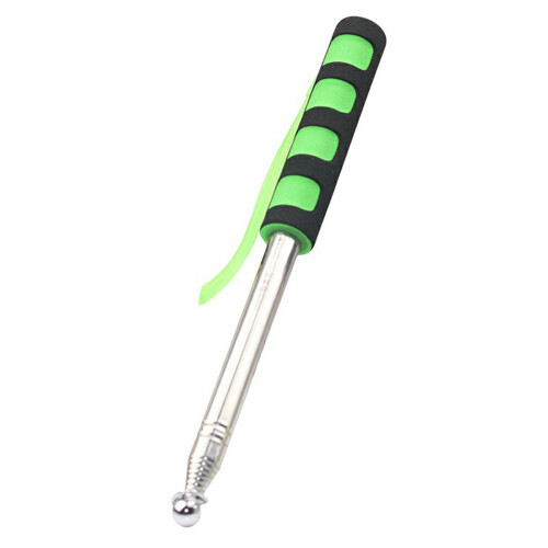 (Green) 200cm 9 Sections Extendable Guide Flag Pole Stainless Steel Telescopic Flagpole Handheld Teaching Stick