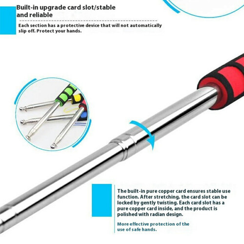 (Green) 200cm 9 Sections Extendable Guide Flag Pole Stainless Steel Telescopic Flagpole Handheld Teaching Stick 2