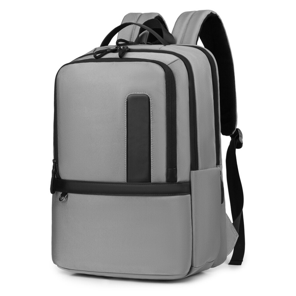 (Grey) B727 Waterproof Oxford Fabric Laptop Backpack Large Capacity Business Travel Shoulder Bag For Men Grey 6914278364952