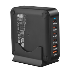 Hub USB-C GaN a 6 porte, nero, 220 W, 9,5  9,5  3,5 cm