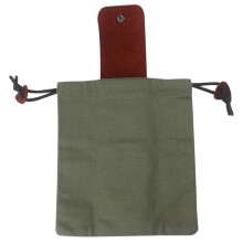 (Green) Garden Picking Fruit Bag Canvas Drawstring Foraging Bag Belt Bag Harvesting Bag