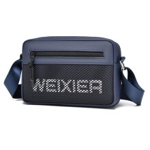 (Blue) WEIXIER D839 Men Crossbody Bag for 7.9 Inch Tablet Waterproof PU Leather Casual Shoulder Bag
