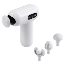 (White) H05 6 Speeds High Frequency Vibration Mini Massage Gun Portable Handheld Deep Tissue Massager