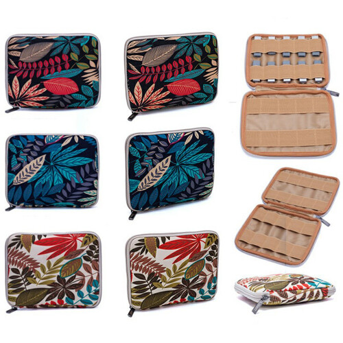 (A) 20 x 16cm USB Flash Drive Storage Pouch 20-Grid U-Disk Zipper Bag 2